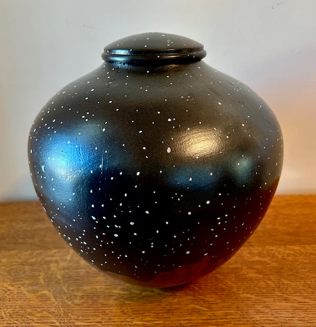 Night Sky Mulberry Burl Turned Urn 62- angle 2