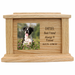 Side Rectangle Photo Framed Wooden Pet Urn - Oak