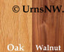 Urn Wood Choices: Oak, Walnut