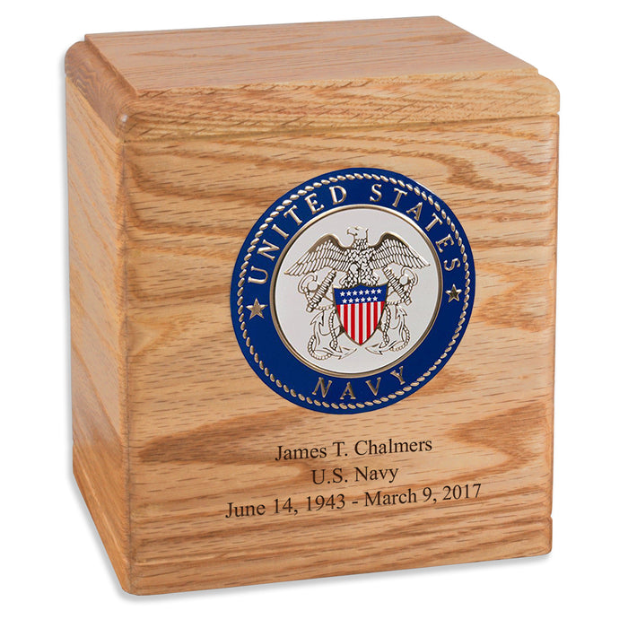 Freedom Solid Wood Military Cremation Urn Made in the USA