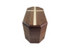 Octagonal Walnut Companion Urn with Maple Cross Inlay- side view