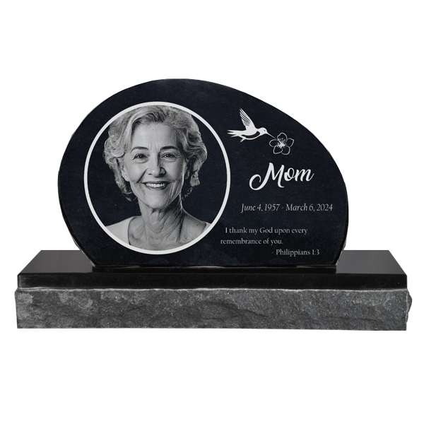 Oblong Shaped Granite Headstone