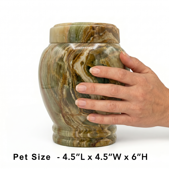 Silas - Multi-Green Onyx Marble Urn - Pet Size