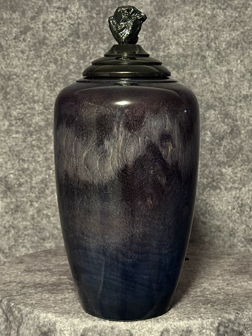 Phoenix Birch Turned Urn with Black Dye 26