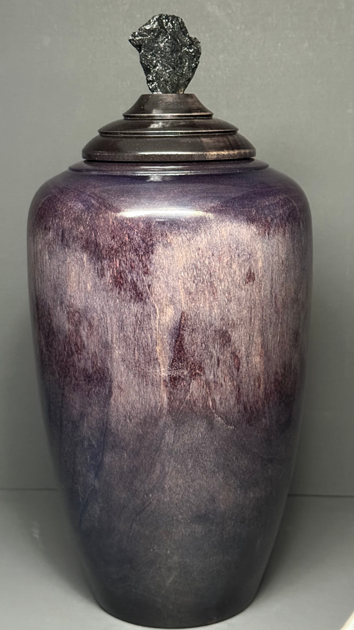 Phoenix Birch Turned Urn with Black Dye 26
