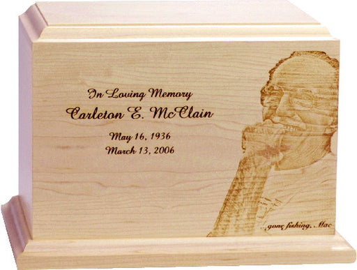 Photo Engraved Funeral Urn - Horizontal