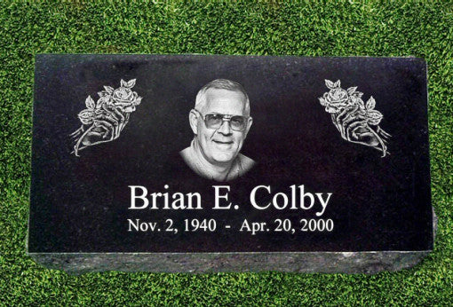 Personalized Granite Photo Marker - Rose in Hand