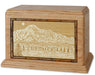 Pikes Peak Mountain on Oak urn 