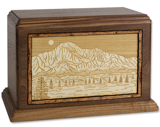 Cremation Urn with Famous Mountain Scenes