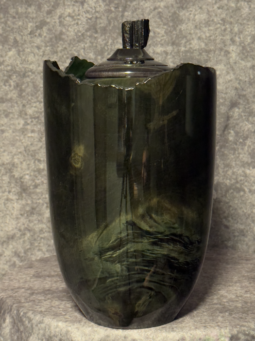 Pinnacle Maple Turned Urn with Green Dye 33