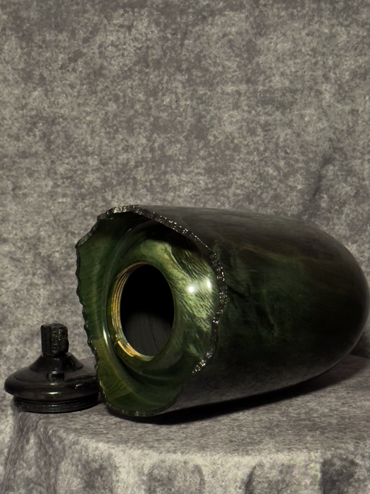 Pinnacle Maple Turned Urn with Green Dye 33