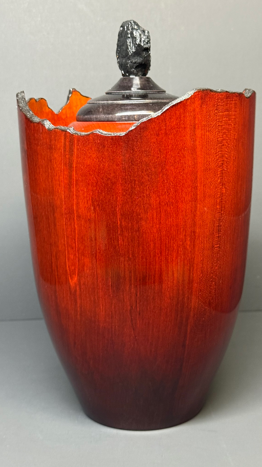 Pinnacle Maple Turned Urn with Mango Dye 31 -angle 2