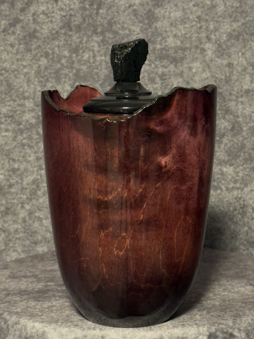 Pinnacle Maple Turned Urn with Purple Dye 32