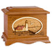 Portland Head Lighthouse Cremation Urn - Mahogany Wood