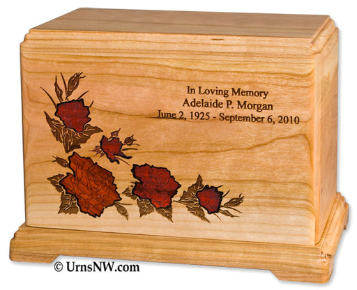 Rose Inlay Urn | Red Roses | With Laser Engraved Inscription