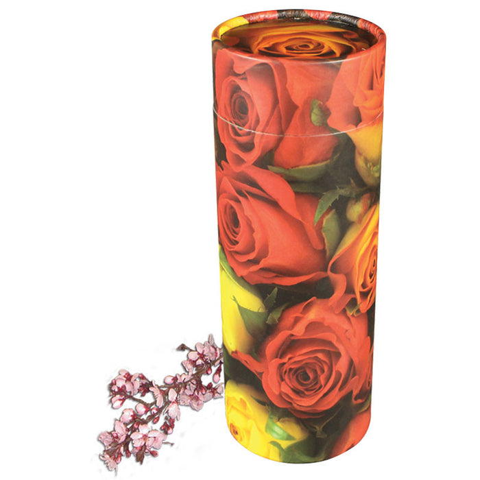 Red Roses Scattering Urn Tube