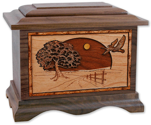 Road Home Cremation Urn in Walnut Wood