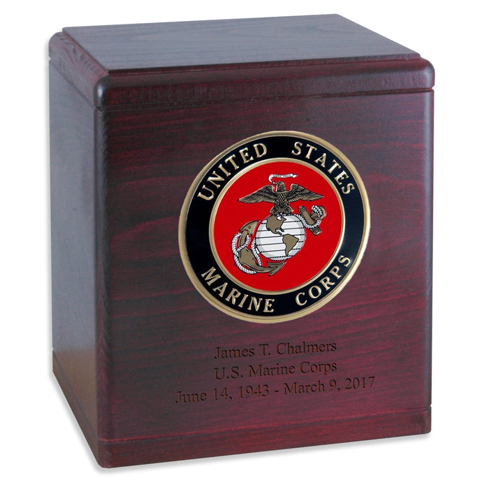 Freedom Solid Wood Military Cremation Urn Made in the USA