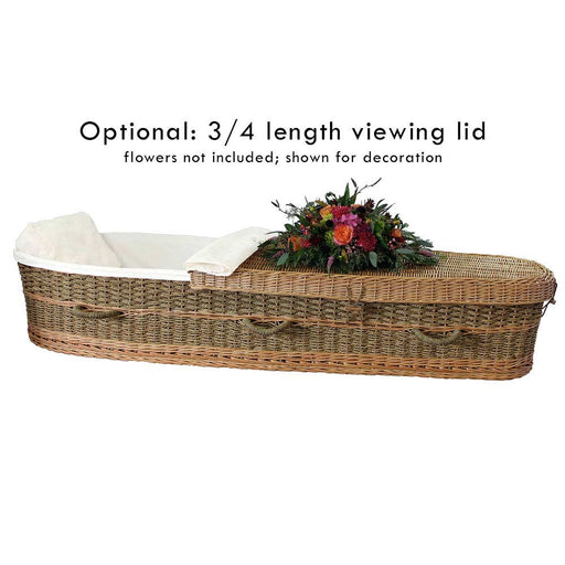 Optional 3/4 length lid for funeral viewing