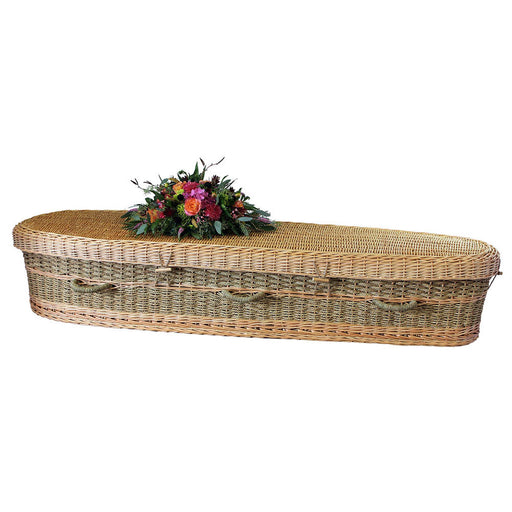 Biodegradable Casket for Burial or Cremation (decorative flowers not included)