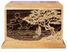 Laser Engraved Wooden Keepsake Urn - Seascape