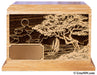 Laser Engraved Wooden Keepsake Urn - Seascape