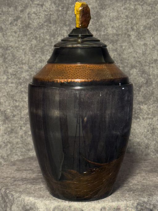 Seasons Maple Turned Urn with Black Dye 37 - angle 2