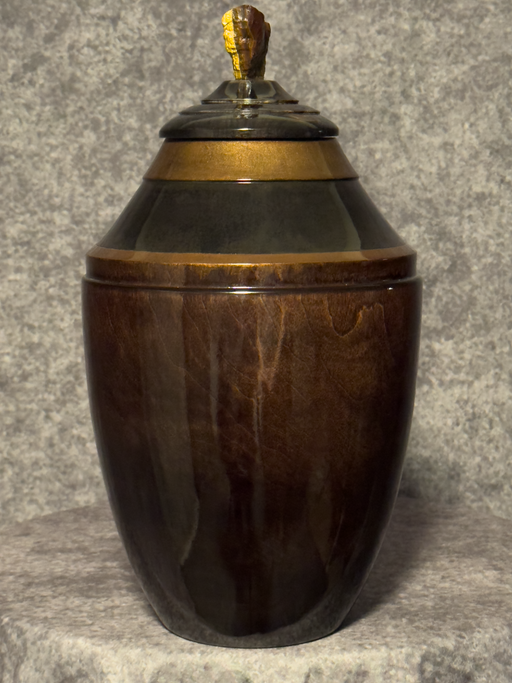 Seasons Maple Turned Urn with Brown Dye 35 - angle 2