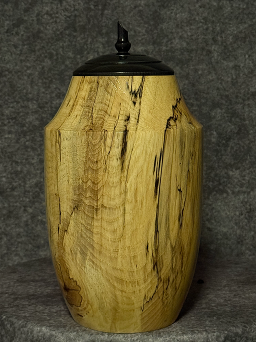 Serenity Spalted Hickory Turned Urn 27- angle 2