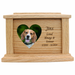 Side Heart Photo Framed Wooden Pet Urn - oak