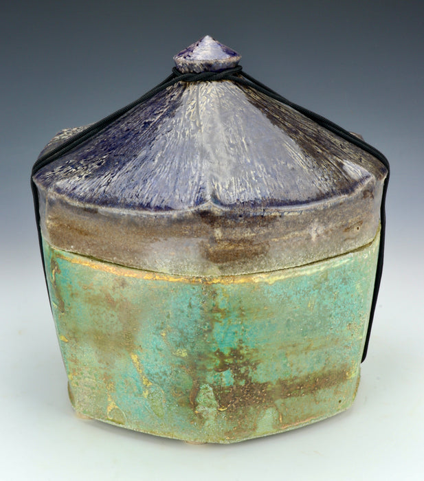 Six-Sided Tent-Form Soda-Fired Ceramic Urn - Angle 3