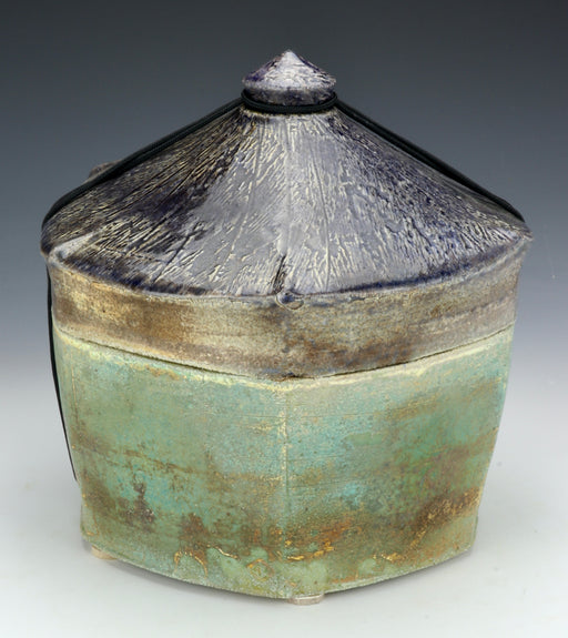 Six-Sided Tent-Form Soda-Fired Ceramic Urn