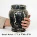 Zuri - Black Zebra Marble Urn - Small Adult