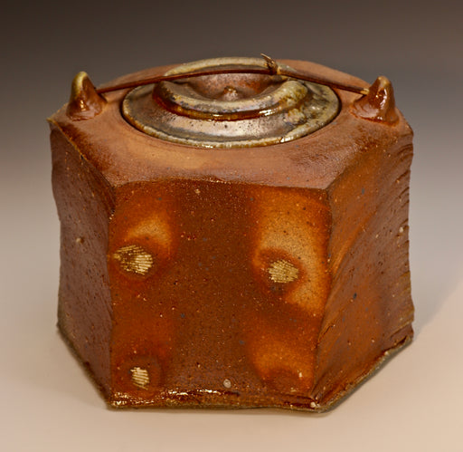 Small Anagama Ceramic Urn - "Mizusashi" - angle 2