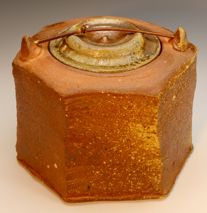 Small Anagama Ceramic Urn - "Mizusashi" - Angle 3