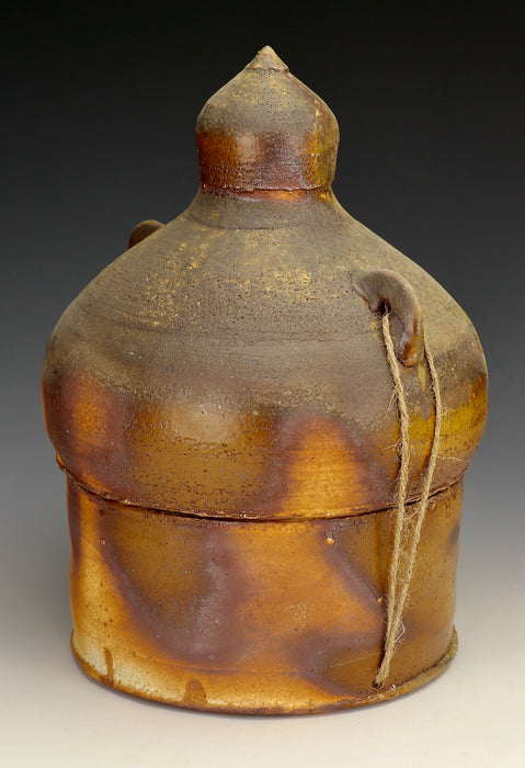 Small Dome-Lidded Anagama Ceramic Urn - angle 4