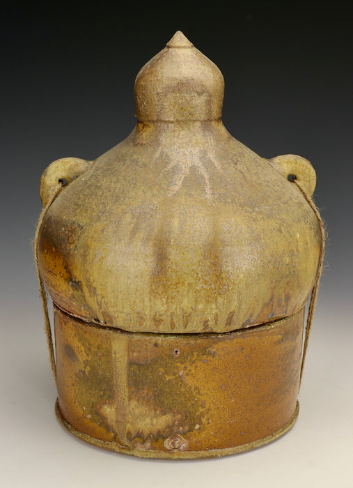 Small Dome-Lidded Anagama Ceramic Urn