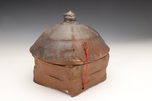 Small Five-Sided "Hut" Anagama Ceramic Urn - angle 2