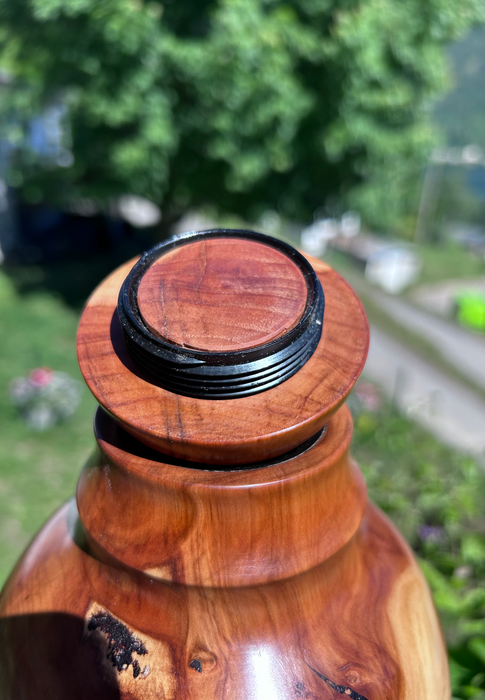 Comes with top opening threaded lid