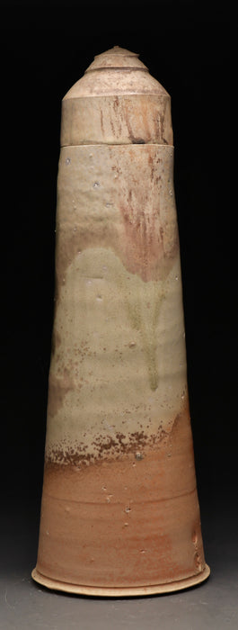 Small Wood-Fired Porcelain Tower Urn - Angle 2