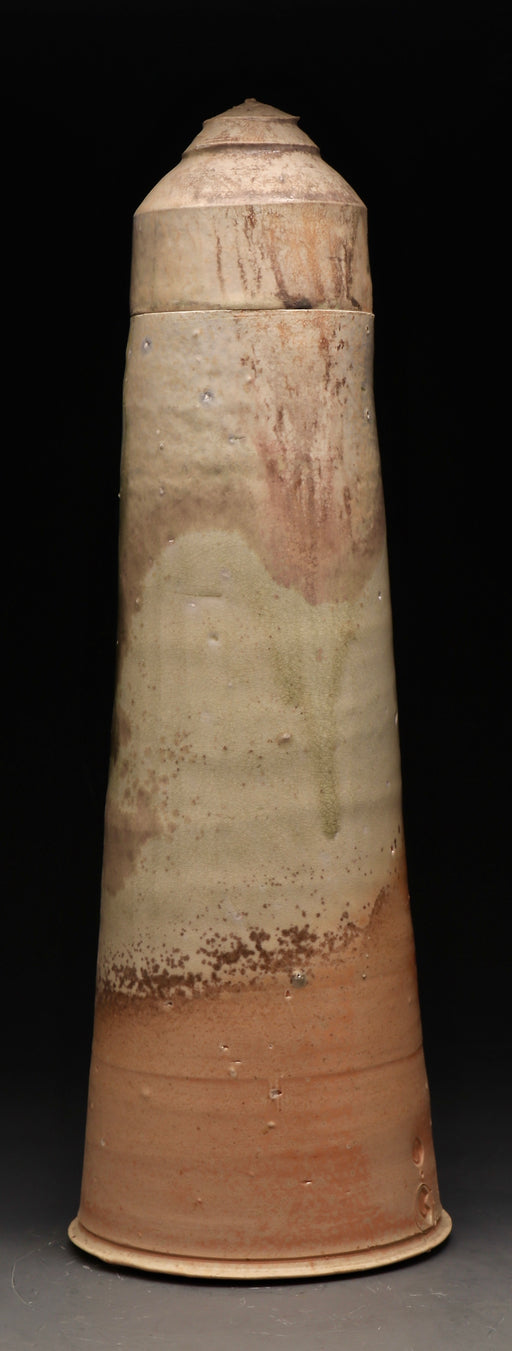 Small Wood-Fired Porcelain Tower Urn - Angle 2