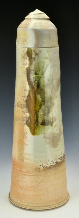 Small Wood-Fired Porcelain Tower Urn - Angle 3