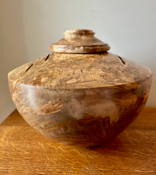Sweetgum Spalted Hand Turned Urn 82 - angle 2