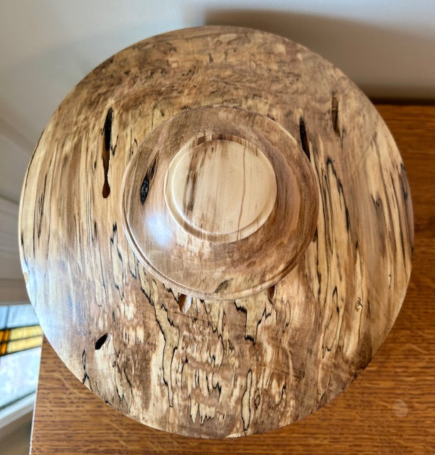 Sweetgum Spalted Hand Turned Urn 82 - Top view