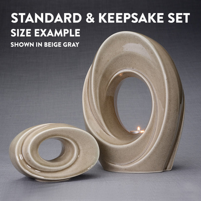 Size Comparison - Standard Adult Urn & Small Keepsake Set