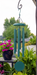 Teal Personalized Memorial Wind Chime in outdoor setting