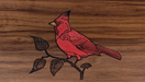 Cardinal Inlay Art Wood Cremation Urn in Walnut