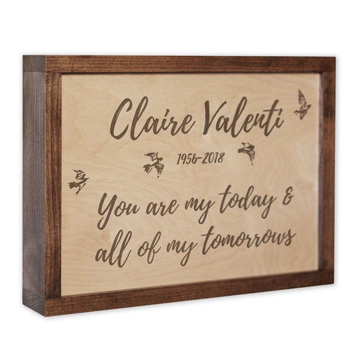 Wall Mounted Cremation Urn with Memorial Quote