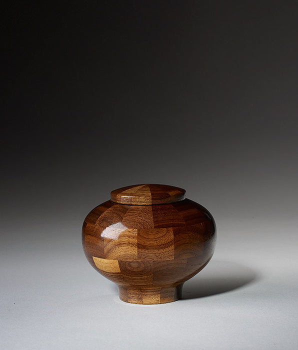 Keepsake Size - Rounded Walnut Cremation Urn