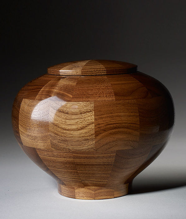 Standard (Large) Size - Rounded Walnut Cremation Urn